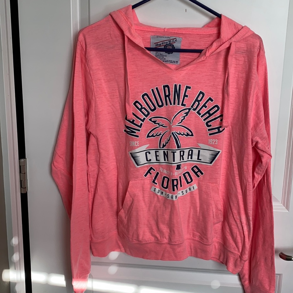Light weight hoodie Melbourne Beach size large, swimsuit cover or shirt